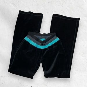 y2k bebe sport black velour pants